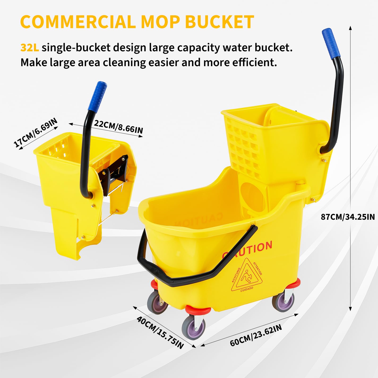 Commercial Mop Bucket with Sid - огляд і ціна Commercial Kitchen Floor
