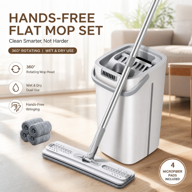 Hands-Free Flat Mop and Bucket - огляд і ціна Commercial Kitchen Tiles