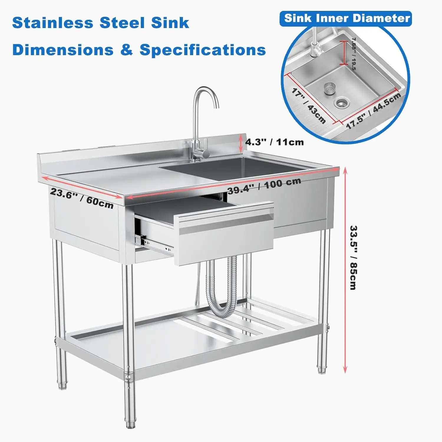 Stainless Steel Utility Sink w - огляд і ціна Commercial Kitchen Plumbing