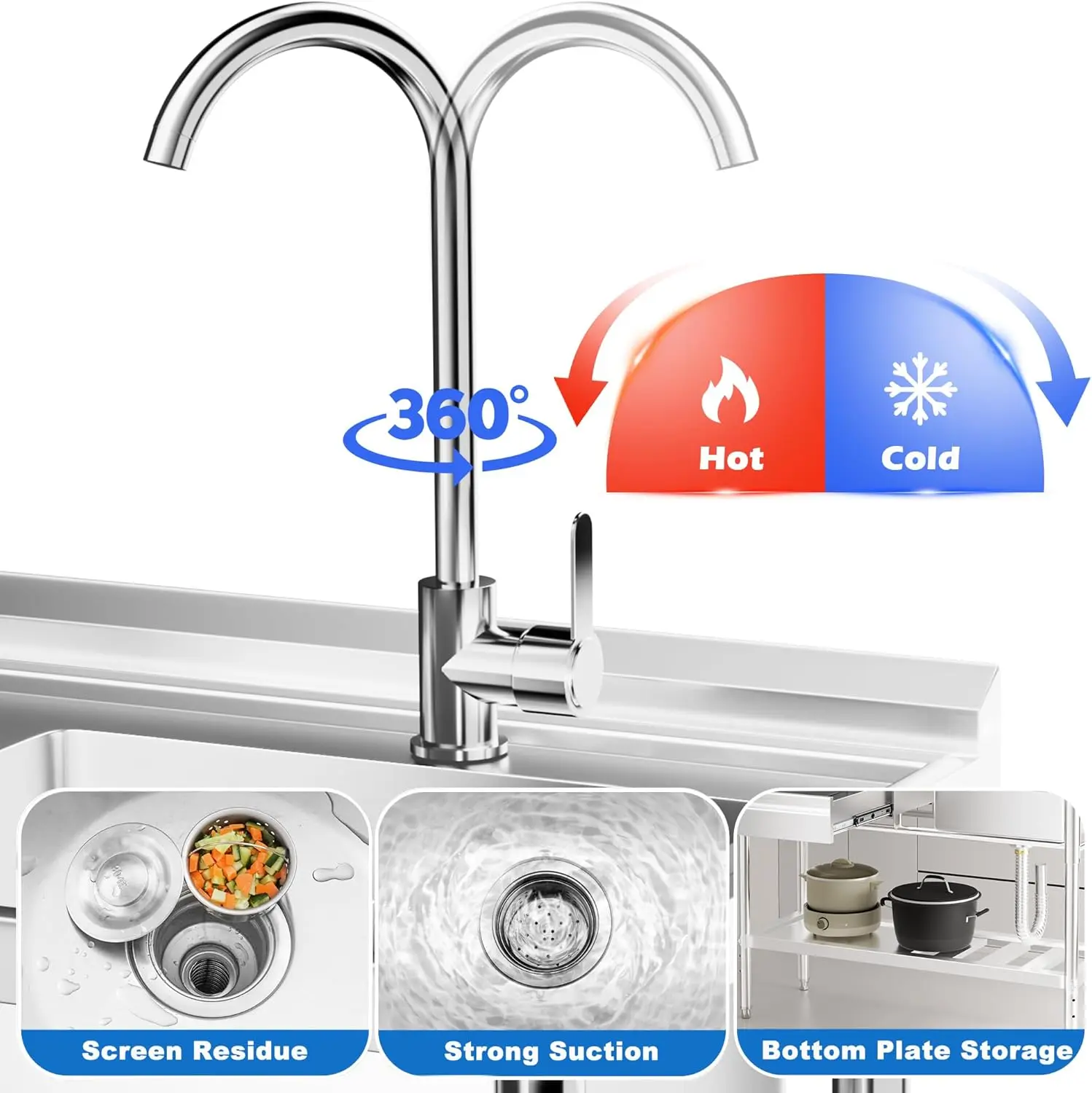 Stainless Steel Utility Sink w - огляд і ціна Commercial Kitchen Plumbing