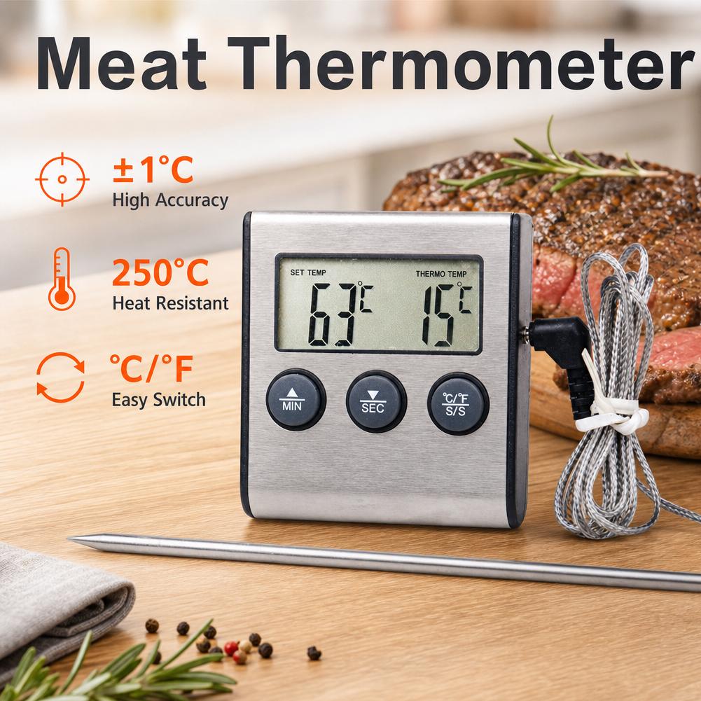 Digital Meat Thermometer Stain - огляд і ціна Commercial Kitchen Timer
