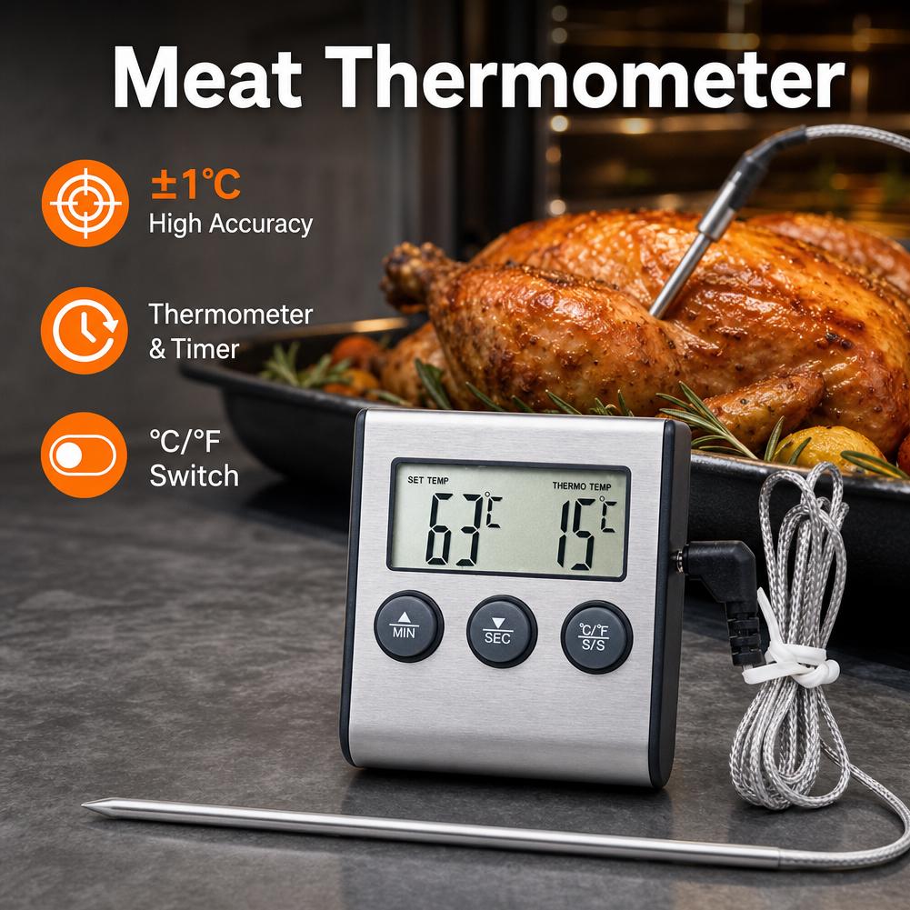 Digital Meat Thermometer Stain - огляд і ціна Commercial Kitchen Timer