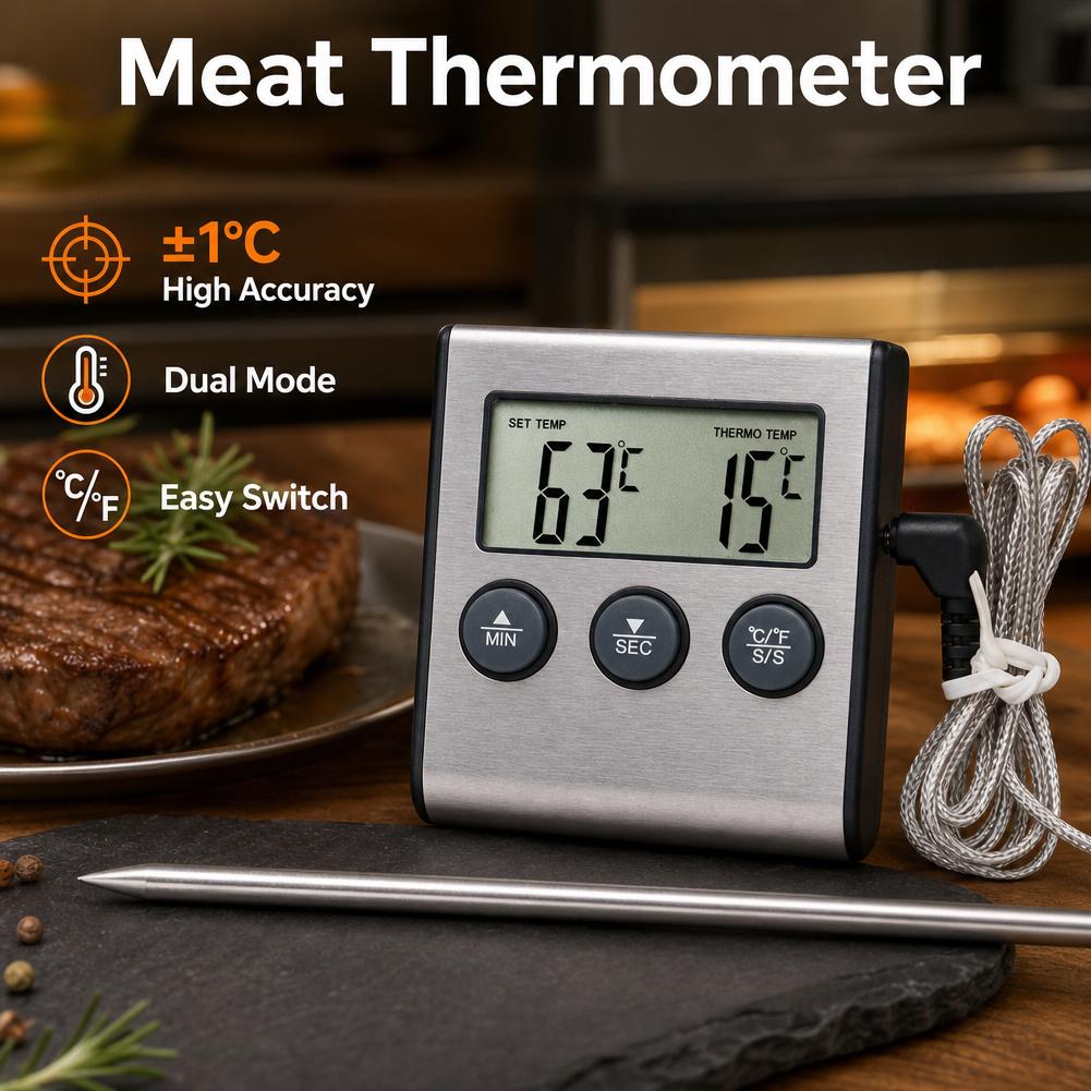 Digital Meat Thermometer Stain - огляд і ціна Commercial Kitchen Timer