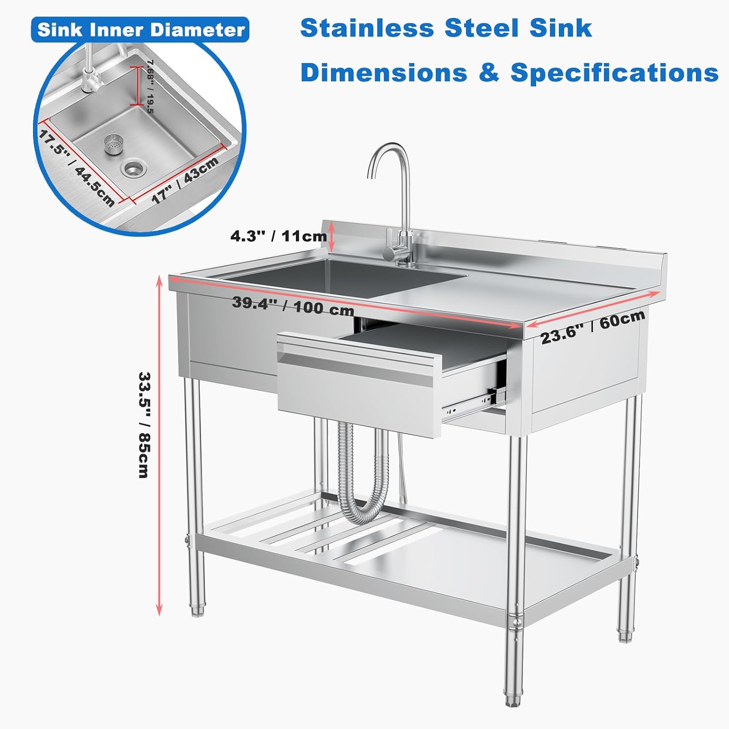 Stainless Steel Utility Sink w - огляд і ціна Commercial Kitchen Plumbing